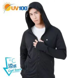 UV100防曬抗UV-涼感口罩連帽男外套