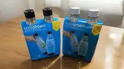SodaStream Carbonating Bottle, 1 liter, White & Black Packs NEW