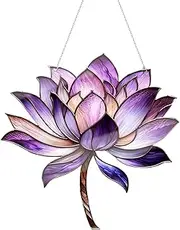 Flower Suncatcher - Acrylic Purple Flowers Wall Hanging, Flower Suncatcher for Indoor Window | Suncatcher Ornament, Purple Stained Light Catcher, Decoration for Christmas Wedding