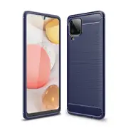 MCC Slim Samsung Galaxy A12 Carbon Fibre Soft Carbon Phone Case Cover A125 [Dark Blue]