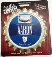 60201 AARON NAME BOTTLE OPENER MAGNET COASTER NOVELTY GIFT