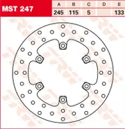 TRW Lucas Brake disc MST247, rigid