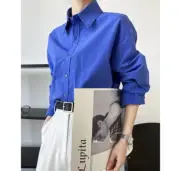 ZARA NEW WOMAN COLORS OVERSIZED POPLIN SHIRT TOP ELECTRIC BLUE 8669/337 XS S M