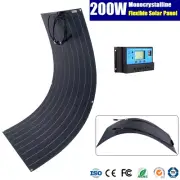 12V 200W MONO FLEXIBLE SOLAR PANEL CARAVAN BOAT BATTERY 30A CHARGING REGULATOR