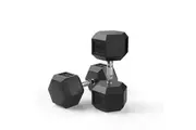 30kg Reeplex Rubber Hex Dumbbell Pair