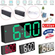 Digital Clock LED Display Alarm Temperature Time Table Modern Desk Decor AF