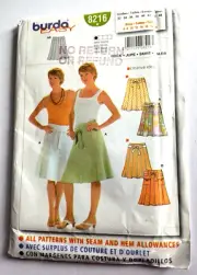 Burda Easy Sewing Pattern 8216 Women's Flared Short Skirt Size 6-20 Uncut