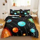 System Duvet Cover Set Queen Size for Kids,Outer Space Bedding Set for Kids