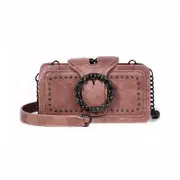 Nevenka Womens Square Small Satchel Clutch Bag Card Holder Wallet Handbag-Pink