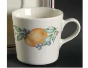 *NEW Corelle Corning 8-oz ABUNDANCE CUP 3 1/8" Fruit Stoneware Sandstone Mug