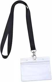 COHEALI 20pcs Transparent PVC Id Holder with Lanyard Name Tag Protector for Office School Events and Conferences