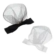 Pillbox Veil Fascinator Hat Party Headwear Veil for Women Lady Black/White