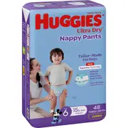 Huggies Ultra Dry Nappy Pants Boys Size 6 (15kg+) 48 pack