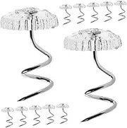 GARIOUANS 100pcs Stainless Steel Spiral Pins for Upholstery Bedskirt Fasteners Transparent Tacks for Slipcovers and Sofa Furniture Decoration and Easy to Use