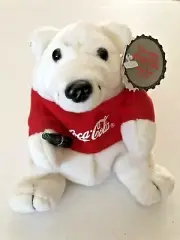 Vintage Coca-Cola Polar Bear With Coke Bottle Plush Animals 5” High Clean!