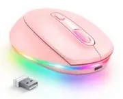 Wireless Mouse, Rechargeable Light Up Mouse for Laptop, Small Cordless Mice w.
