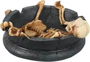 Yardenfun Resin Skull Ash Holder Vintage Skull Decor Halloween Supplies Ash Tray for Desk Table Room
