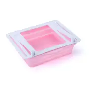 Drawer Refrigerator Storage Box Foldable Storage Organizer Food Box Kitchen Fresh-keeping Storage Box-Pink