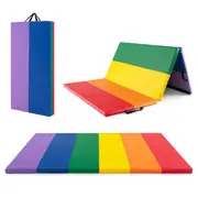 Costway 1.8x1.2m Gymnastics Mat Tri-Fold Thick Tumbling Mat w/ Carrying Handles