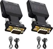 tunghey 2Pack VGA to HDMI Adapter Converter with Audio,(PC VGA Source Output to TV/Monitor with HDMI Connector), Active Male VGA in Female HDMI 1080p Video Dongle Adapter for Computer