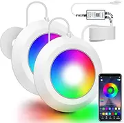 LyLmLe LED Pool Lights 50W Double Lights for Giant Pool with 26ft Cord for Each Light, 12V APP Control Underwater Light with Timer, 2000lm, IP68 Waterproof for Aboveground and Inground Pools,White