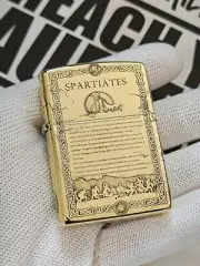 Spartan Warrior Zippo Lighter Brass Armor Engraved Windproof Collectible Gift