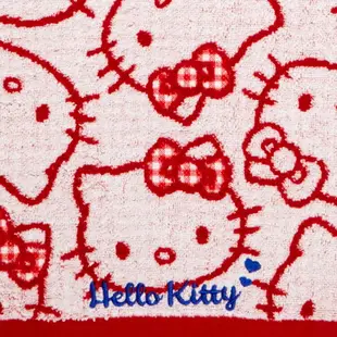 小禮堂 Hello Kitty 抗菌浴巾 45x110cm (紅滿版款)