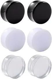 [Decentraland] 1 SET Black White Transparent 4 mm(6 G) Acrylic Double Saddle Ear Stretcher Expander Hide Ears Gauges Tunnels Gage Starter Earrings Plugs Septum Stretching Body Piercing Jewelry Women Men