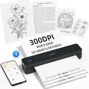 HPRT Portable Printer Wireless for Travel, Bluetooth Thermal Printer Compatible with iOS, Android & Laptop, Supports 8.5 x 11 US Letter & A4 Thermal Paper, Inkless Mobile Printer, Pure Black