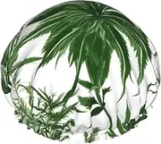 Flowering Herbs And Herbaceous Plants Print Various Activities Shower Cap Reusable Soft And Lightweight Bath Hair Cap Long Hair