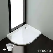 ELEGANT SHOWERS Light Weight Urethane-marble Curved Shower Base-900x1000mm, 900 x 1000mm / Sliver (Chromed-plating)