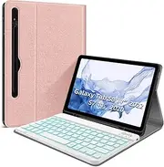 [JUQITECH] Backlit Keyboard Case for Samsung-Galaxy-Tab S8 S7 11 Case with 7 Color Backlit Wireless Detachable Keyboard for Galaxy Tab S8 SM-X700/X706 2022 S7 SM-T870/T875/T876 2020 11" Tablet Cover