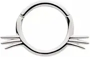 [Pierced Owl] 16GA 316L Stainless Steel Cat with Whiskers Hinged Segment Ring