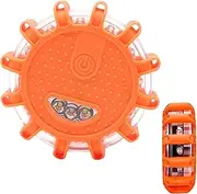 LED Road Flares - LED Safety Light Warning Flashing | Vehicles Flashing Beacon Waterproof with Hook 9 Lighting Modes Light for Caravan, Minivan
