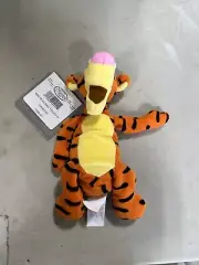 The Disney Store Vtg Mini Bean Bag 9"Winnie Pooh Tigger Beanie Plush w/Tag C34