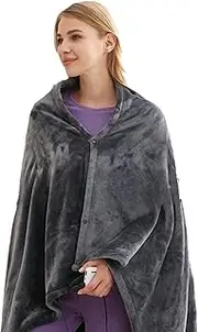 [Generic] Travel Heating Shawl, Electric Warm Wrap, Heated Wrap Poncho, Heated Blanket Shawl, Safe Heated Poncho, Heated Shawl Poncho, Electric Heated Blanket, Fast Heating Poncho, Portable Electric Wrap
