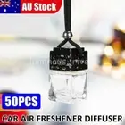 50pc Car Air Freshener Empty Perfume Mini Diffuser Glass Bottle Hanging Ornament