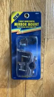 New - barjan 3 way mirror mount bracket plug-to-plug w/ stud - CB radio antennas