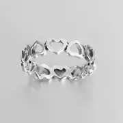 Sterling Silver Endless Inverted Heart Toe Ring, Silver Ring, Love Ring