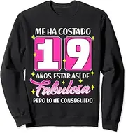 [X.Style] CumpleaÃƒ¯Ã‚¿Ã‚½os 19 AÃƒ¯Ã‚¿Ã‚½os Fabulosa EspaÃƒ¯Ã‚¿Ã‚½ol 19th Birthday Spanish Sweatshirt ds992 Sweater (2XL) Black