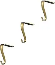OKUMEYR 3 pcs Christmas Stocking Hanger Xmas Decor Hook for Fireplace Smooth Surface for Stockings Wreaths and Ornaments Holiday Decoration
