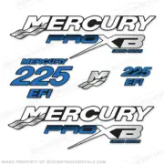 Fits Mercury 225hp Pro XB Limited Edition Outboard Engine Decal Kit Decals BLUE