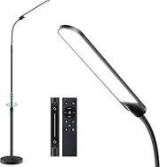 OUTON LED Floor Lamp 15W 1500LM, Adjustable Height, Dimmable Modern Standing Lamp, 3000K-6000K Adjustable Color Temperature, Remote & Touch Control, 1 Hour Timer for Reading Living Room Bedroom