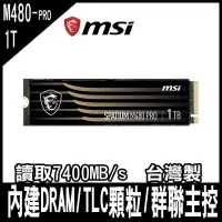 在飛比找PChome24h購物優惠-MSI微星 SPATIUM M480 PRO 1TB Gen