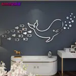 鴻盛🔥海洋魚海豚創意設計牆貼3D壓克力壁貼浴室防水裝飾卡通牆貼