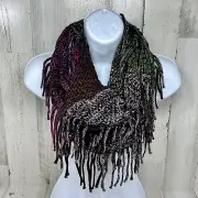 Fashion by Mirabeau Coldwater River Multi Color Infinity Scarf with Fringe - NWT