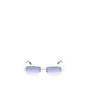 Cartier Rectangle-Rimless Sunglasses 56 silver