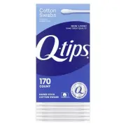 NEW Q-tips 100% Cotton Swabs 170 Count 1 Box Paper Stick
