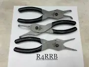 Snap-on Tools USA NEW 3pc BLACK Soft Grip .090 Tip Snap Ring Pliers Lot Set