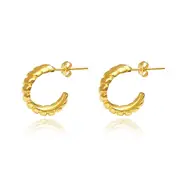 Culturesse Chante Sterling Silver Croissant Earrings Vermeil 18 K Gold Plating